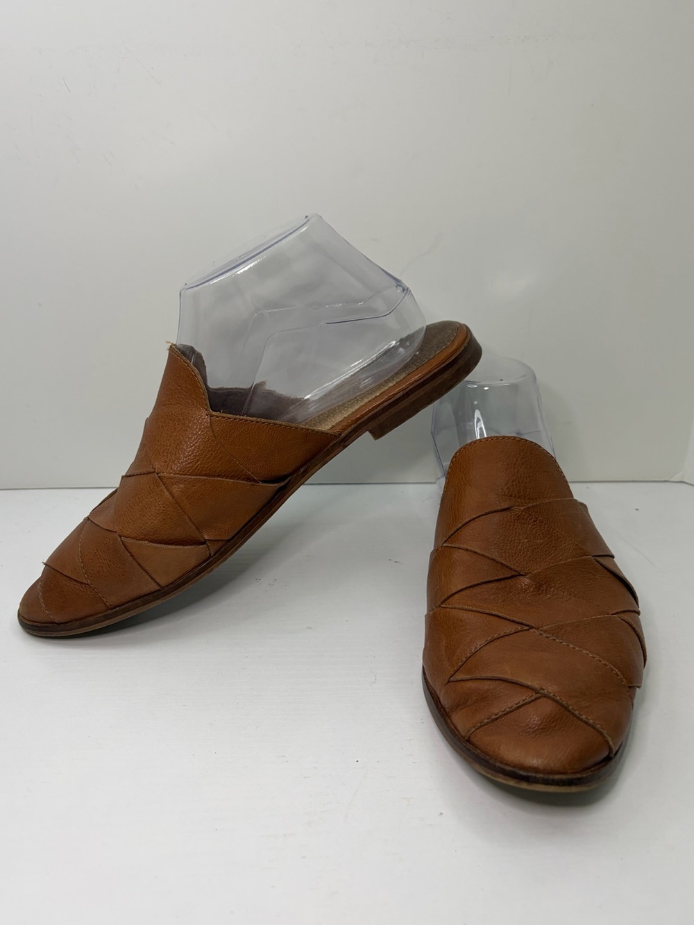 Seychelles Survival Camel Brown Woven Leather Slide Mules Size 8.5